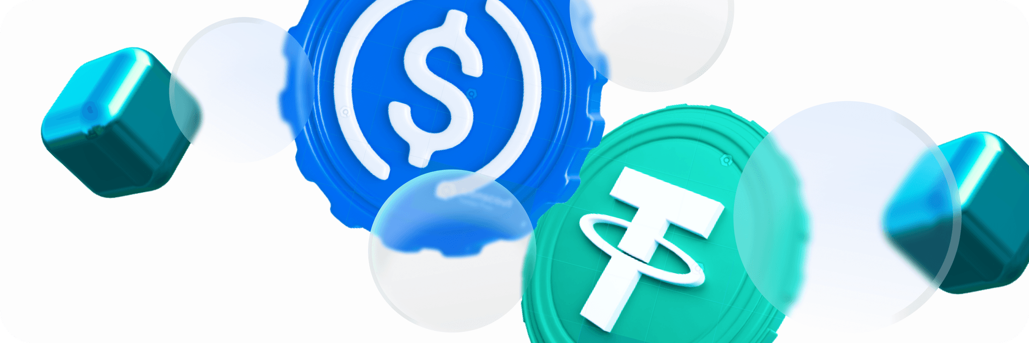 Cryptocurrency coins and symbols